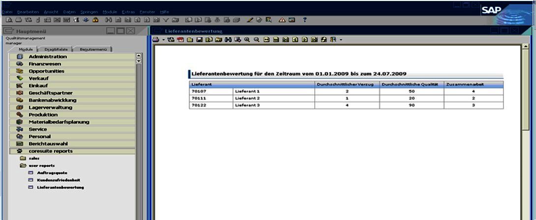 Lieferantenbewertung in SAP Business One